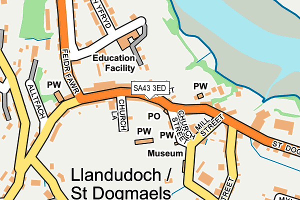 SA43 3ED map - OS OpenMap – Local (Ordnance Survey)