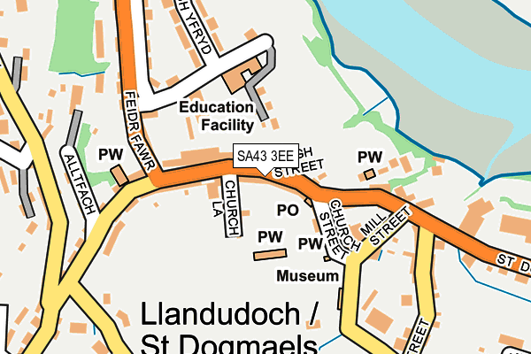 SA43 3EE map - OS OpenMap – Local (Ordnance Survey)