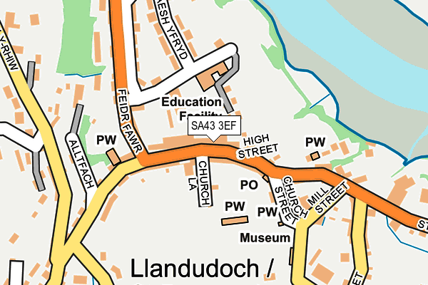 SA43 3EF map - OS OpenMap – Local (Ordnance Survey)