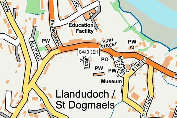 SA43 3EH map - OS OpenMap – Local (Ordnance Survey)