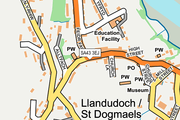 SA43 3EJ map - OS OpenMap – Local (Ordnance Survey)