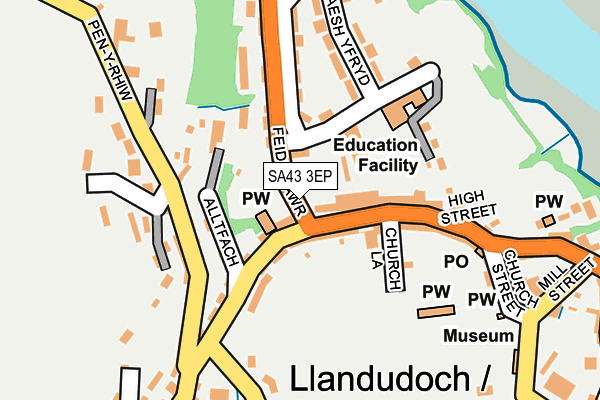 SA43 3EP map - OS OpenMap – Local (Ordnance Survey)