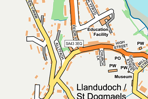SA43 3EQ map - OS OpenMap – Local (Ordnance Survey)