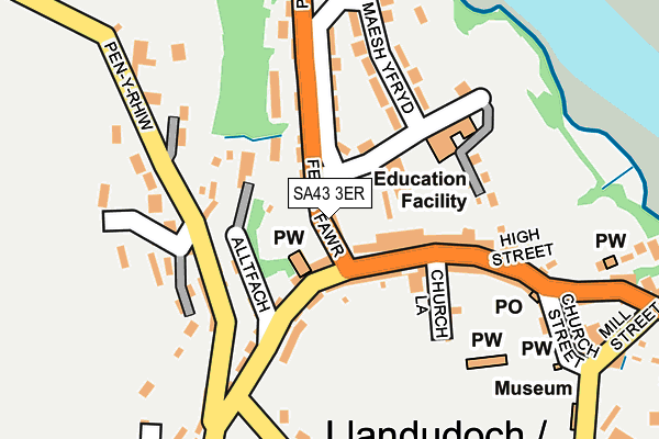 SA43 3ER map - OS OpenMap – Local (Ordnance Survey)
