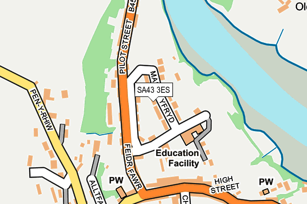 SA43 3ES map - OS OpenMap – Local (Ordnance Survey)
