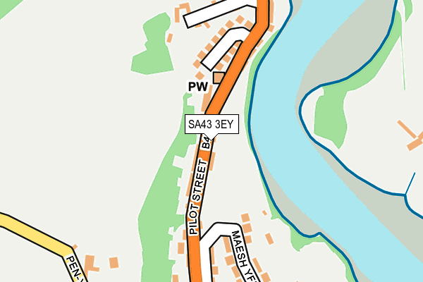 SA43 3EY map - OS OpenMap – Local (Ordnance Survey)