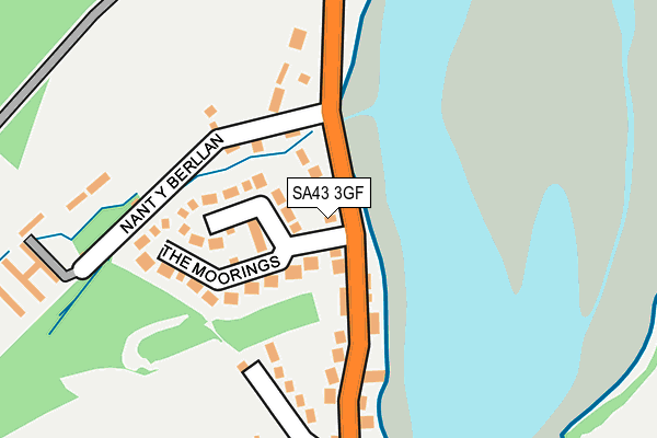 SA43 3GF map - OS OpenMap – Local (Ordnance Survey)