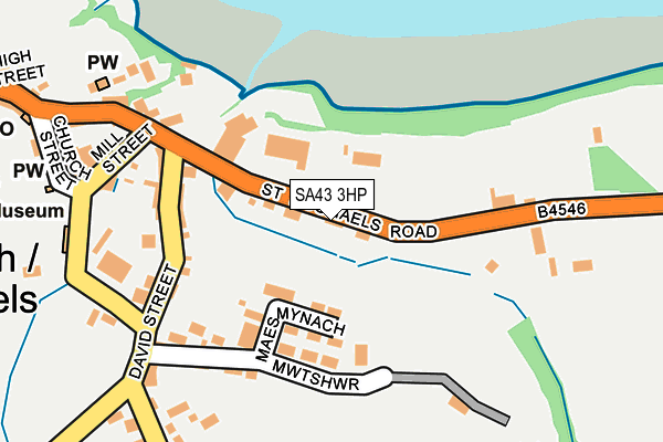 SA43 3HP map - OS OpenMap – Local (Ordnance Survey)