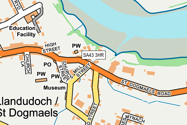 SA43 3HR map - OS OpenMap – Local (Ordnance Survey)