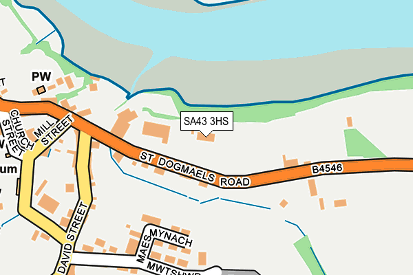 SA43 3HS map - OS OpenMap – Local (Ordnance Survey)