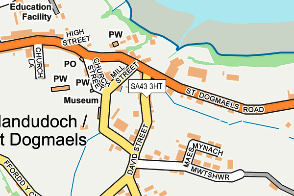 SA43 3HT map - OS OpenMap – Local (Ordnance Survey)