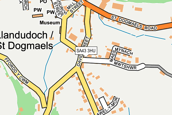 SA43 3HU map - OS OpenMap – Local (Ordnance Survey)