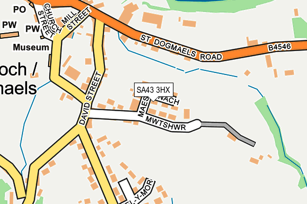 SA43 3HX map - OS OpenMap – Local (Ordnance Survey)