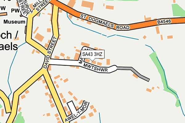 SA43 3HZ map - OS OpenMap – Local (Ordnance Survey)
