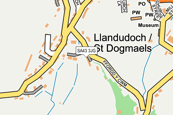 SA43 3JG map - OS OpenMap – Local (Ordnance Survey)