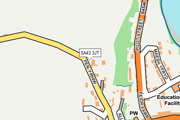 SA43 3JT map - OS OpenMap – Local (Ordnance Survey)