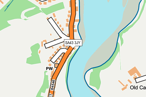 SA43 3JY map - OS OpenMap – Local (Ordnance Survey)