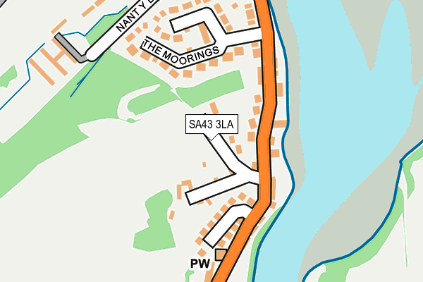 SA43 3LA map - OS OpenMap – Local (Ordnance Survey)