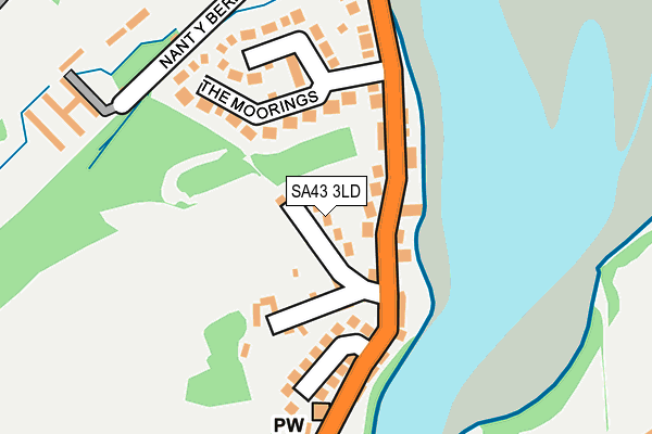SA43 3LD map - OS OpenMap – Local (Ordnance Survey)