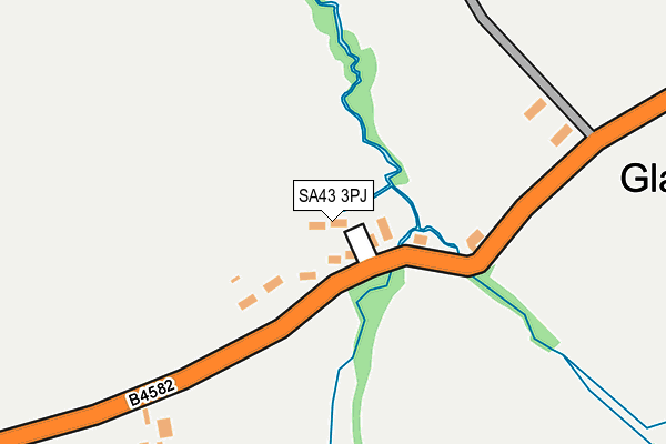SA43 3PJ map - OS OpenMap – Local (Ordnance Survey)