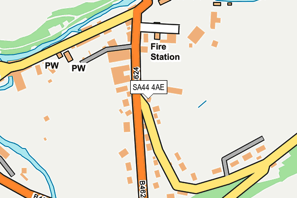 SA44 4AE map - OS OpenMap – Local (Ordnance Survey)