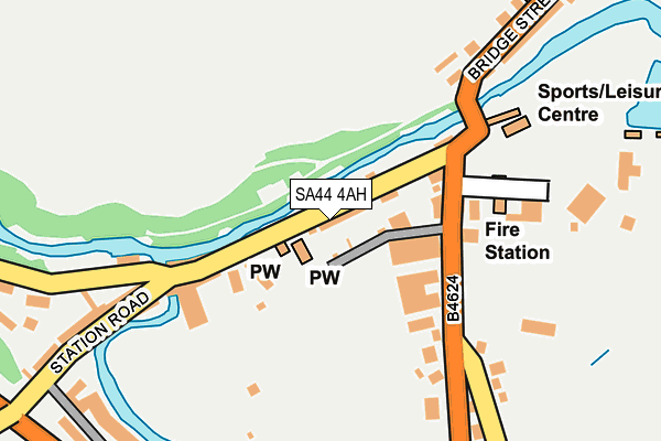 SA44 4AH map - OS OpenMap – Local (Ordnance Survey)