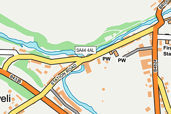 SA44 4AL map - OS OpenMap – Local (Ordnance Survey)
