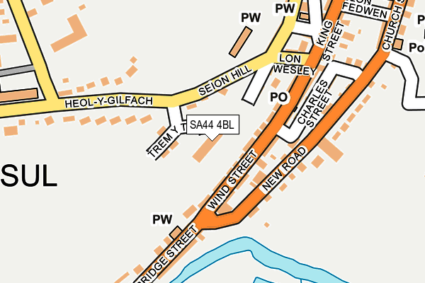 SA44 4BL map - OS OpenMap – Local (Ordnance Survey)
