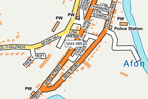 SA44 4BN map - OS OpenMap – Local (Ordnance Survey)