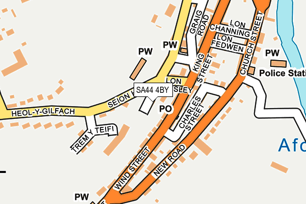 SA44 4BY map - OS OpenMap – Local (Ordnance Survey)