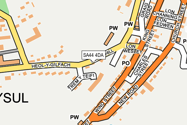 SA44 4DA map - OS OpenMap – Local (Ordnance Survey)