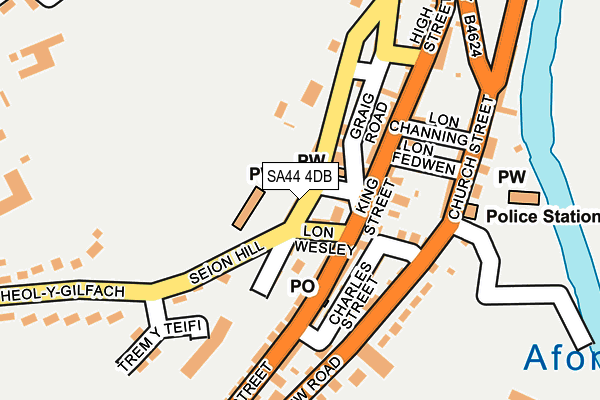 SA44 4DB map - OS OpenMap – Local (Ordnance Survey)