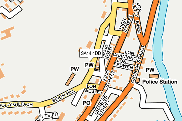 SA44 4DD map - OS OpenMap – Local (Ordnance Survey)