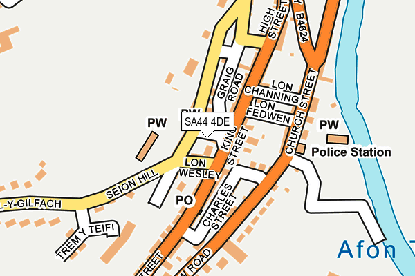 SA44 4DE map - OS OpenMap – Local (Ordnance Survey)