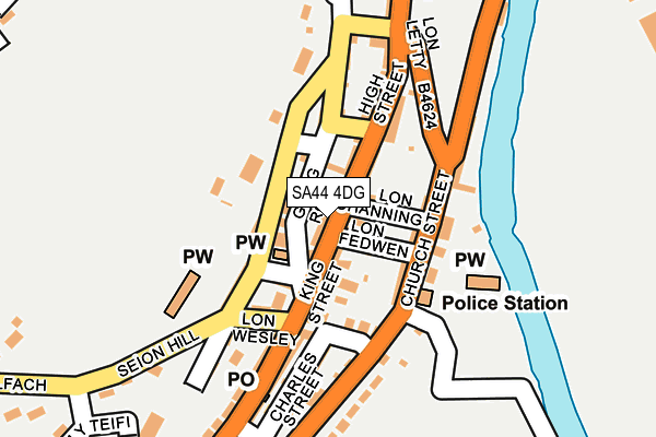 SA44 4DG map - OS OpenMap – Local (Ordnance Survey)