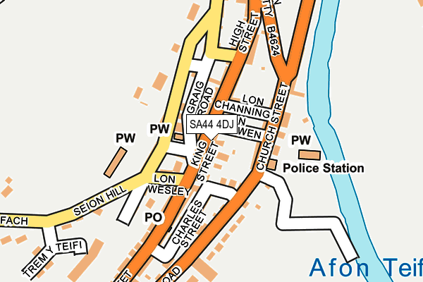 SA44 4DJ map - OS OpenMap – Local (Ordnance Survey)