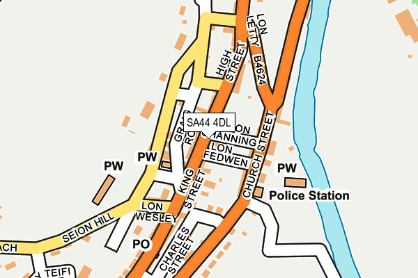 SA44 4DL map - OS OpenMap – Local (Ordnance Survey)