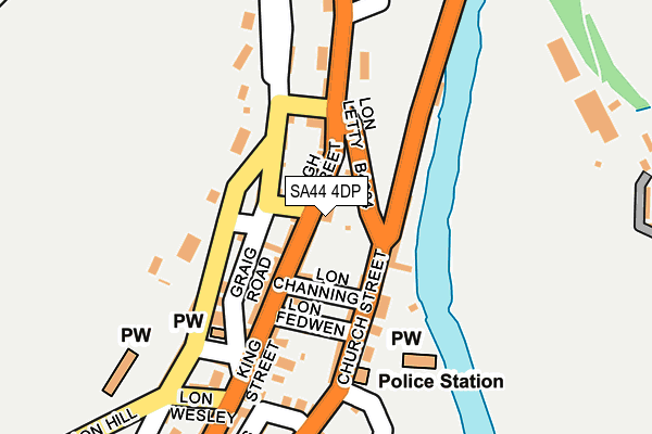 SA44 4DP map - OS OpenMap – Local (Ordnance Survey)