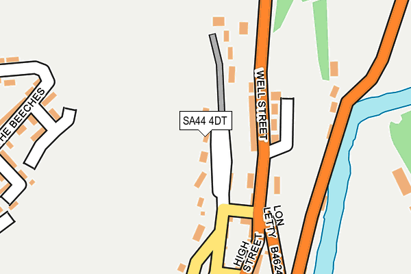 SA44 4DT map - OS OpenMap – Local (Ordnance Survey)