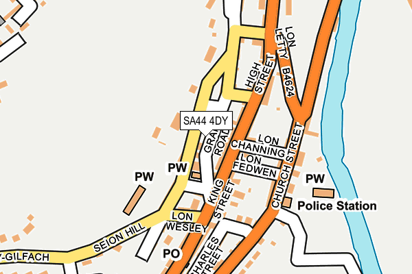 SA44 4DY map - OS OpenMap – Local (Ordnance Survey)