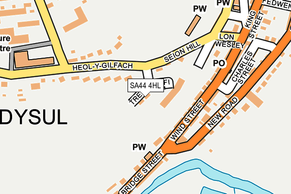 SA44 4HL map - OS OpenMap – Local (Ordnance Survey)