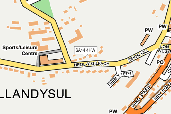 SA44 4HW map - OS OpenMap – Local (Ordnance Survey)