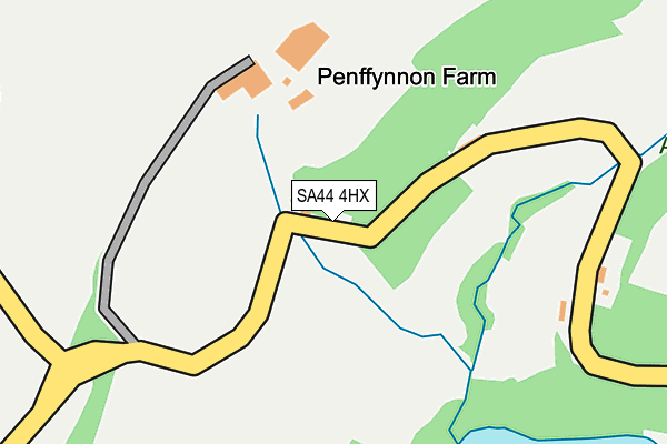 SA44 4HX map - OS OpenMap – Local (Ordnance Survey)