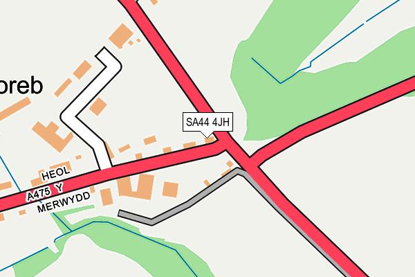 SA44 4JH map - OS OpenMap – Local (Ordnance Survey)