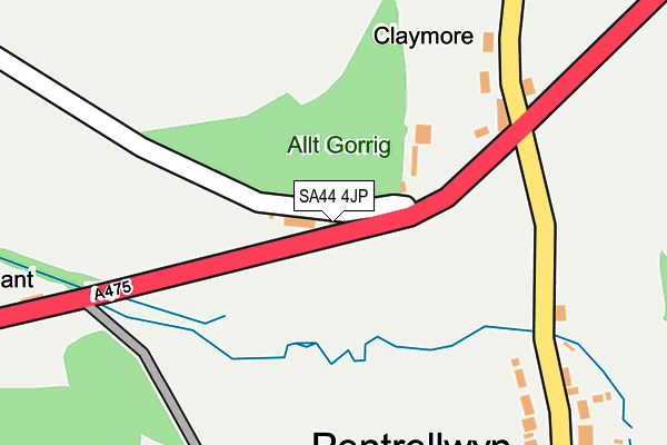 SA44 4JP map - OS OpenMap – Local (Ordnance Survey)