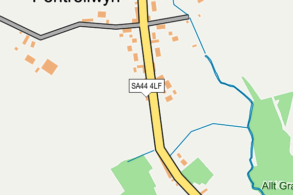 SA44 4LF map - OS OpenMap – Local (Ordnance Survey)