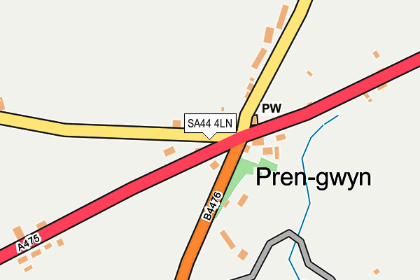 SA44 4LN map - OS OpenMap – Local (Ordnance Survey)