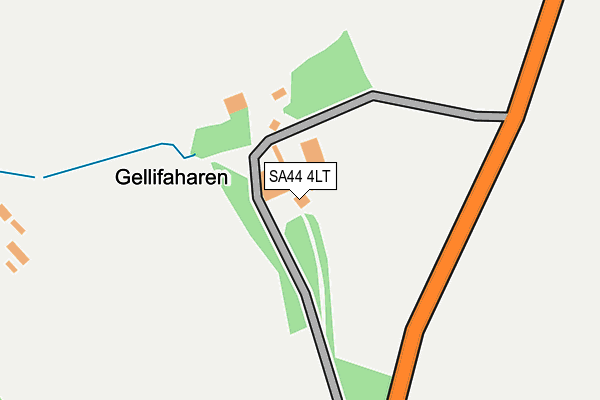 SA44 4LT map - OS OpenMap – Local (Ordnance Survey)