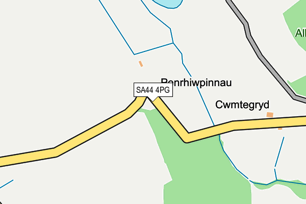 SA44 4PG map - OS OpenMap – Local (Ordnance Survey)