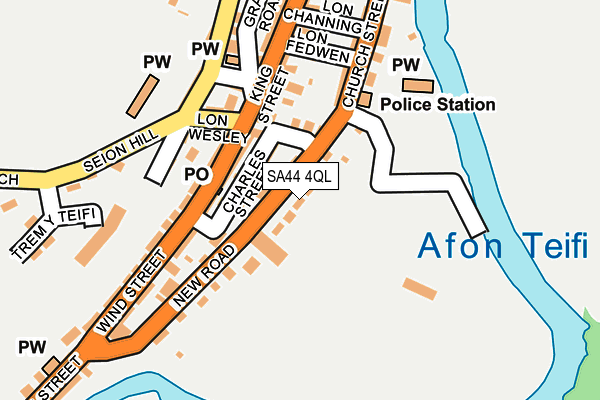 SA44 4QL map - OS OpenMap – Local (Ordnance Survey)